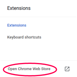 Open Chrome Web Store