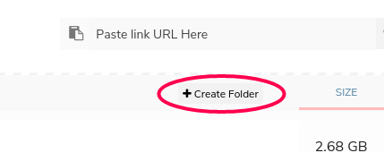 Button to create a new empty folder in seedr