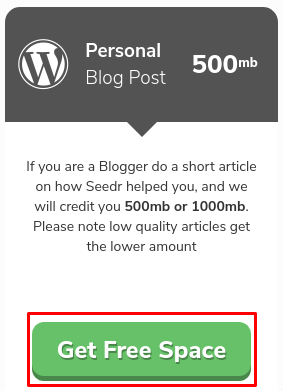 blog post free space button