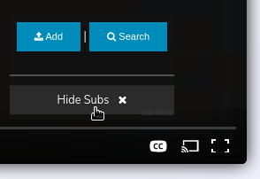hide subtitles button in seedr